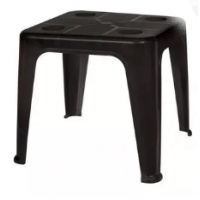 MESA PLASTICA DE APOIO C/ PORTA COPOS PRETA MOR