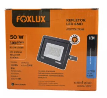 REFLETOR FOXLUX  LED 50W SMD  12V PRETO