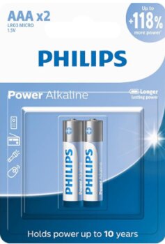 PILHA ALCALINA PHILIPS PALITO AAA C/ 2