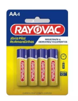 PILHA AMARELA PEQ RAYOVAC AA C/ 4