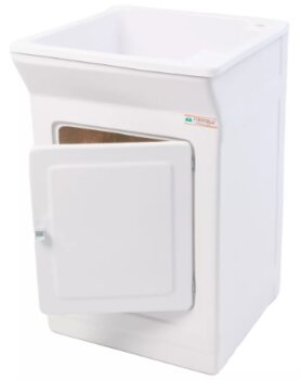 TANQUE FIBERBLU FIBRA BRANCO 40L BASE TORNEIRA