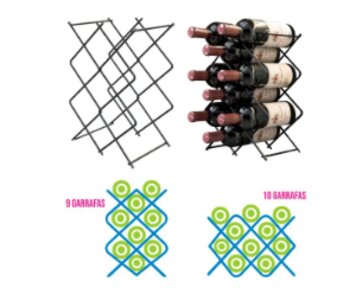 SUPORTE P/VINHO 9 GARRAFAS STOLF